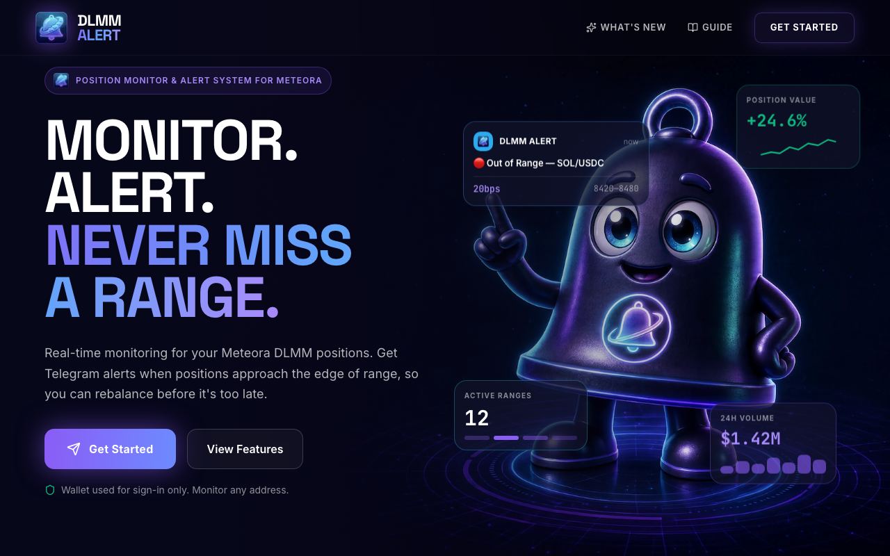DLMM Alert landing page